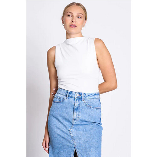 JAN 'N JUNE dames vegan Ruffel Rafo Top Wit Tweedehands