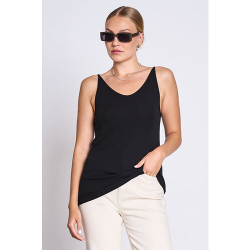 JAN 'N JUNE dames vegan Sliptop Triangle Flow Zwart Tweedehands