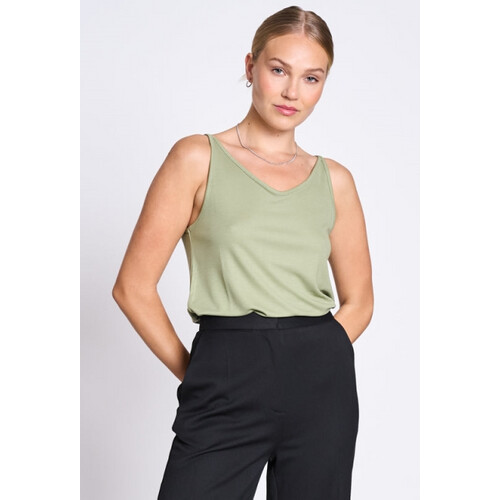 JAN 'N JUNE dames vegan Sliptop Triangle Pale Olive Tweedehands