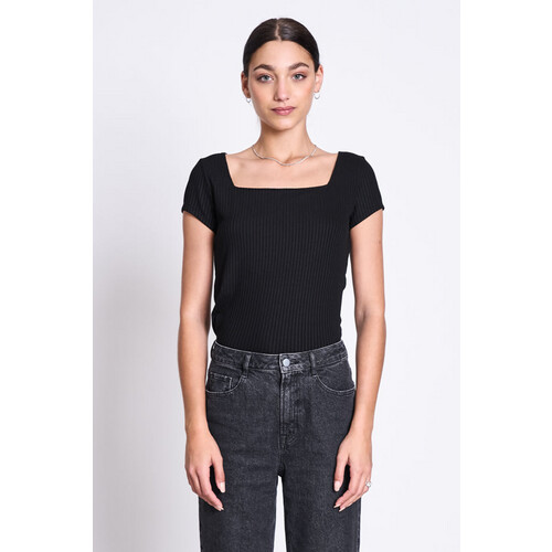 JAN 'N JUNE dames vegan T-Shirt Arima Zwart Tweedehands