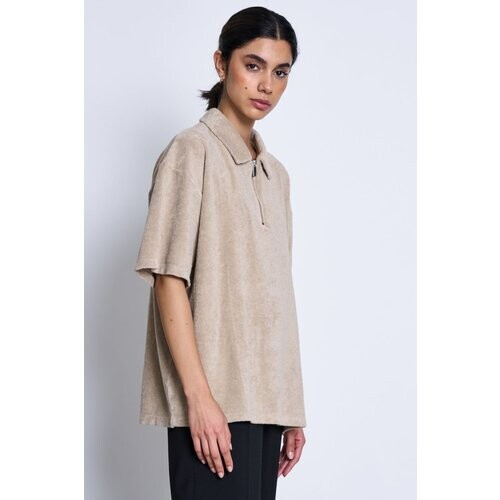 JAN 'N JUNE dames vegan T-Shirt Flor Amandelbruin Tweedehands