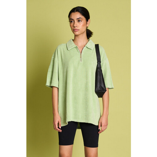 JAN 'N JUNE dames vegan T-Shirt Flor Matcha Groen Tweedehands
