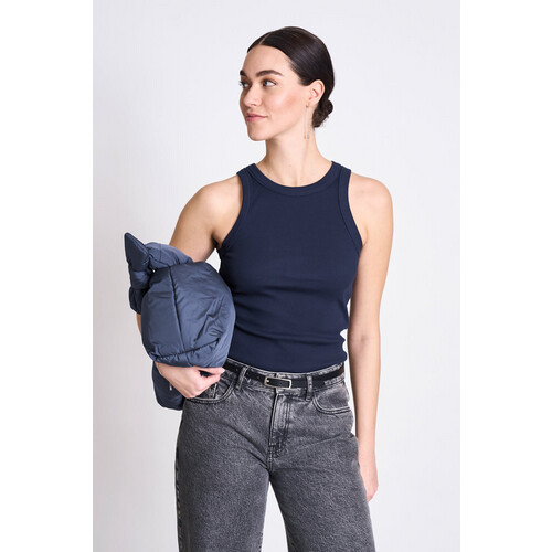 JAN N JUNE dames vegan Tanktop Porto Long Nachtblauw Tweedehands