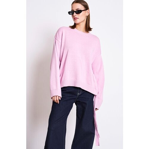 JAN N JUNE dames vegan Trui Caper Tie Lichtroze Tweedehands