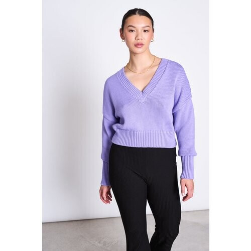 JAN 'N JUNE dames vegan Trui Met V-Hals Luz Lila Tweedehands