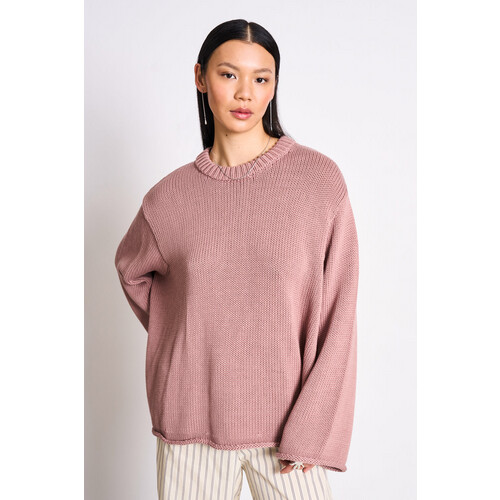 JAN N JUNE dames vegan Trui Sona Mauve Tweedehands