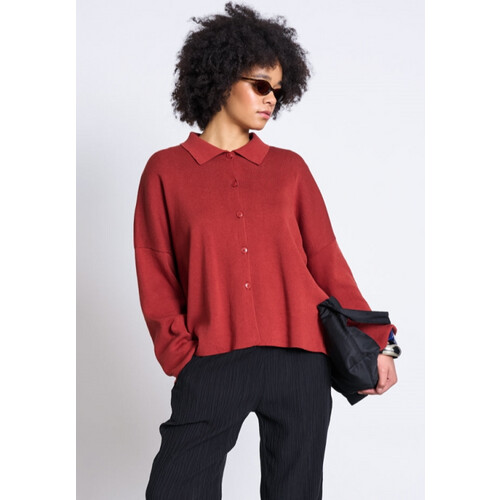 JAN N JUNE dames vegan Vest Anjo Middenrood Tweedehands