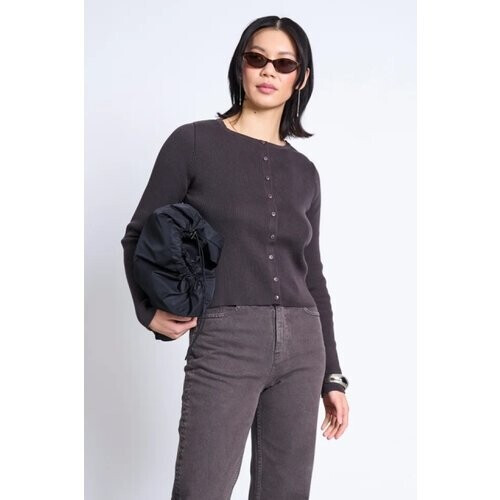 JAN N JUNE dames vegan Vest Glimt Donkere Chocolade Tweedehands