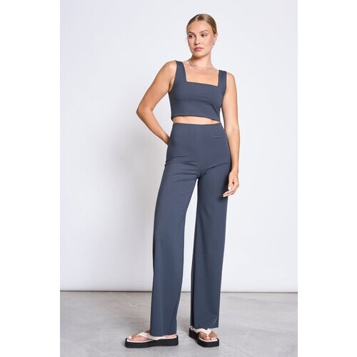 JAN 'N JUNE dames vegan Wijde Broek Marlene Effen Grijs Tweedehands