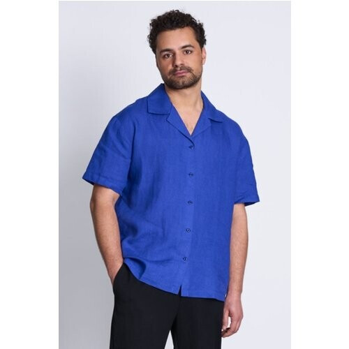 JAN 'N JUNE mannen vegan Overhemd Gents Blauw Tweedehands