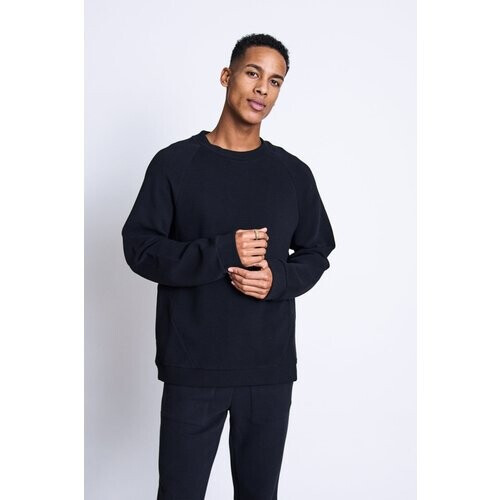 JAN 'N JUNE mannen vegan Sweatshirt Toulon Rib Zwart Tweedehands