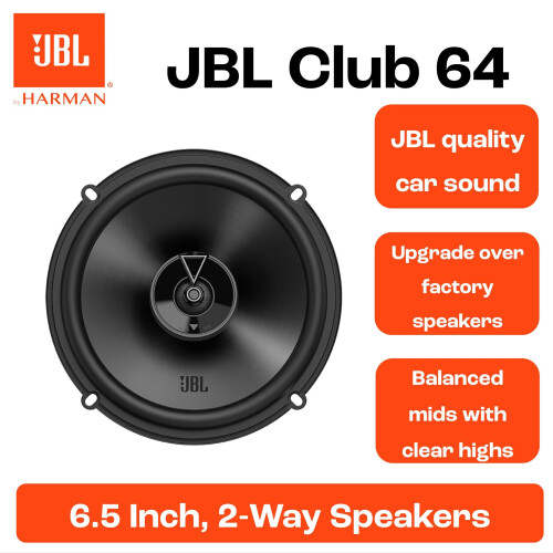 JBL Club 64 - Autospeakers - 6,5 Inch (165mm) 2-weg Coaxiaal - 180W piek / 60W RMS - Set van 2 Tweedehands