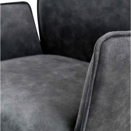 Jill Bureaustoelen - Set van 2 - Antraciet Microfiber - 58,5 x 64 x 82,5-91,5 cm (2 stuks)