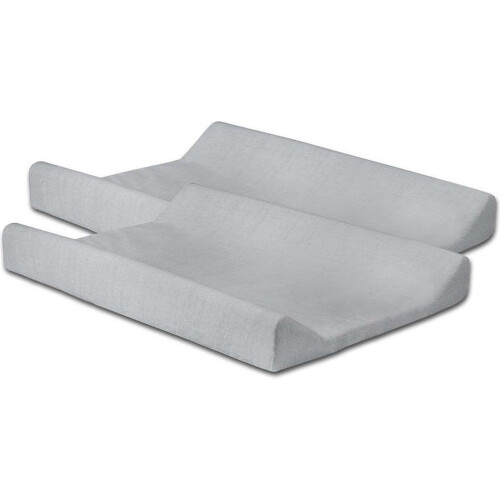 Jollein Aankleedkussenhoes Badstof 50x70cm - Soft Grey (2 stuks)