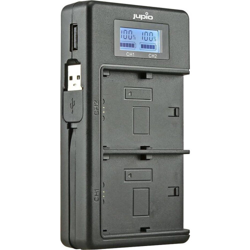 Jupio EN-EL15(A) - USB Duo Charger LCD - Zwart