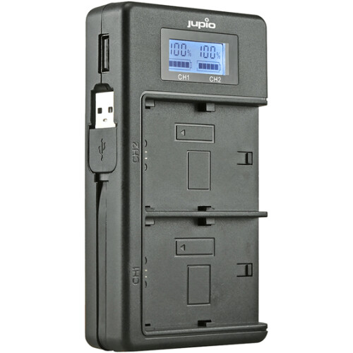 Jupio USB Dedicated Duo Lader LCD - Canon LP-E17 - Zwart