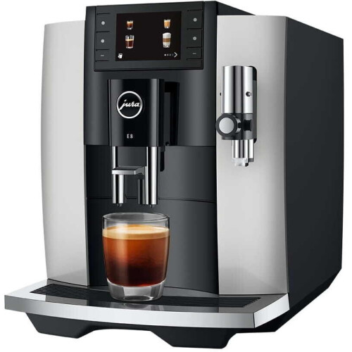 Jura E8 (EC) - Volautomatische Koffiemachine - 17 Koffiespecialiteiten - Platina Tweedehands