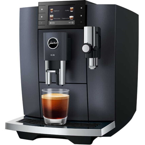 JURA E8 - Volautomatische Koffiemachine - Hot Brew Light Brew Sweet Foam - Cosmic Black Tweedehands