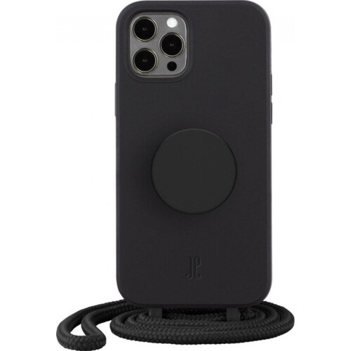 Just Elegance PopGrip Backcover Hoesje - Geschikt voor Apple iPhone 13 Pro - Gsm case - Zwart