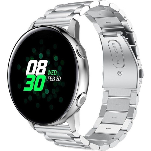 Just in Case Samsung Galaxy Watch Active 2 - Metalen armband - zilver