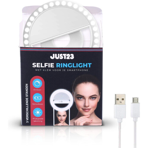 JUST23 RK-12 - Ringlamp voor Telefoon - 36 LED lichtjes - Wit Tweedehands