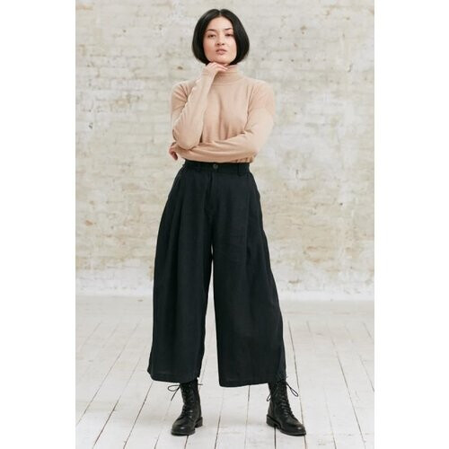 Jyoti Fair Works dames vegan Culotte Awa Hennep/Tencel Zwart Tweedehands