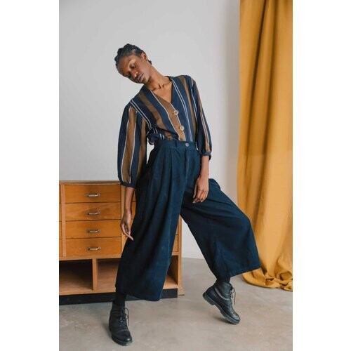 Jyoti Fair Works dames vegan Culotte Awa Nachtblauw Navy Tweedehands