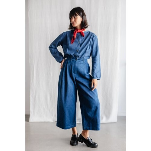 Jyoti - Fair Works dames vegan Culotte Awasi Denim Blauw Tweedehands