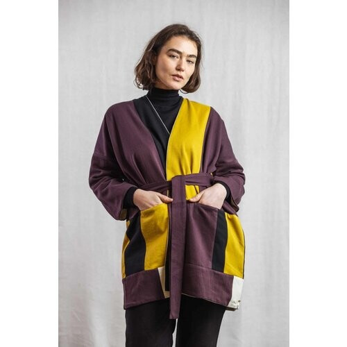 Jyoti Fair Works dames vegan Jas Vasavi Aubergine Tweedehands