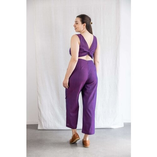 Jyoti Fair Works dames vegan Jumpsuit Anusha Blackberry Paars Tweedehands