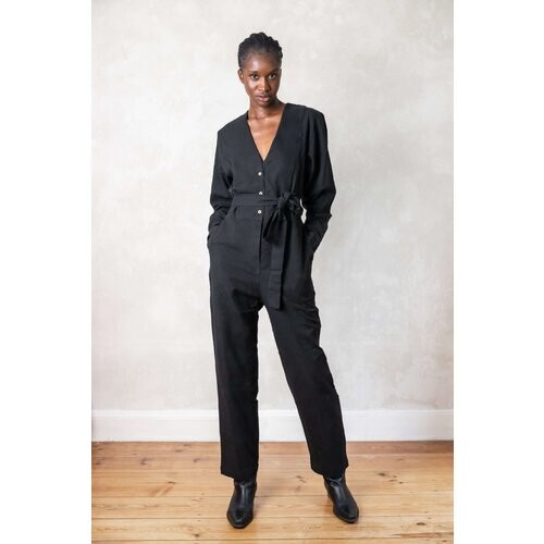 Jyoti Fair Works dames vegan Jumpsuit Keerthi Hennep/Tencel Zwart Tweedehands