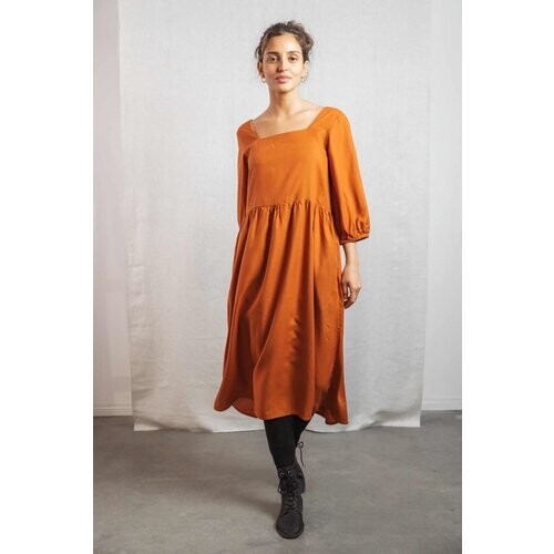 Jyoti Fair Works dames vegan Jurk Rachana Roest Oranje Tweedehands