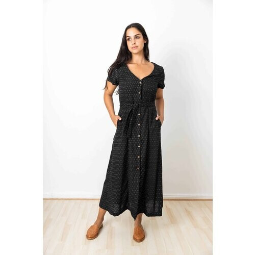 Jyoti Fair Works dames vegan Jurk Satya Drops Zwart Tweedehands