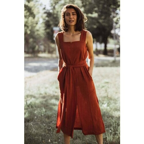 Jyoti Fair Works dames vegan Jurk Shanti Mahonie Rood Tweedehands