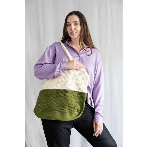 Jyoti Fair Works dames vegan Shopper Meesu Crème & Groen Tweedehands