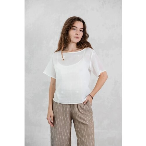 Jyoti - Fair Works dames vegan T-Shirt Sarala Bhuti Wit Tweedehands