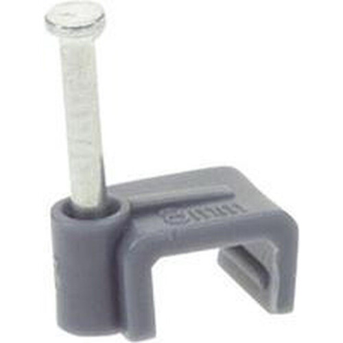 Kabelclip - Kabelklem plat - 8mm - Grijs - 100 stuks