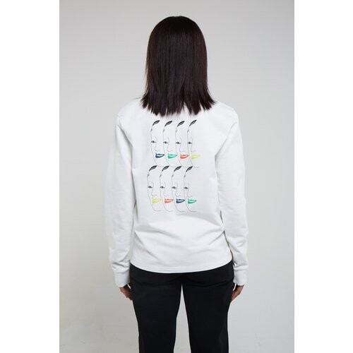 KABOOSH dames vegan Trui Unisex Many Faces Ii Wit Tweedehands