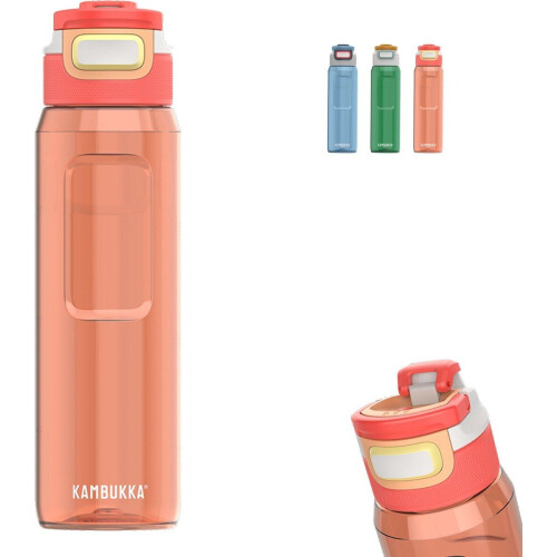 Kambukka Elton - Drinkfles 1L - 3-in-1 deksel en makkelijk reinigen - Oranje