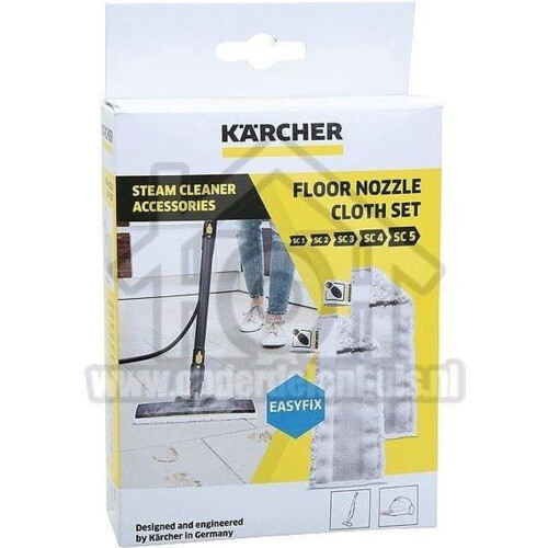 Kärcher Easyfix - Vloerdoeken voor Stoomreiniger - Klittenband - Wit (2 stuks) Tweedehands