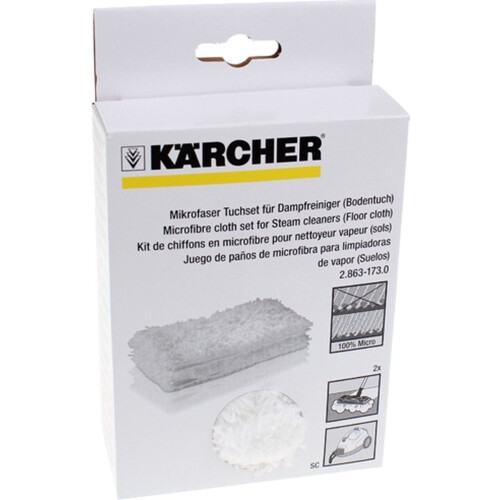 Kärcher Microvezel Vloerdoekenset - 2 soft microvezel doeken - optimale vuilverwijdering - wit (2 stuks) Tweedehands