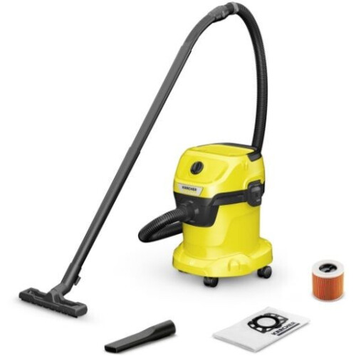 Kärcher WD 3 V-15/4/20 - Trommelstofzuiger - 15L - 1000W - Geel Zwart