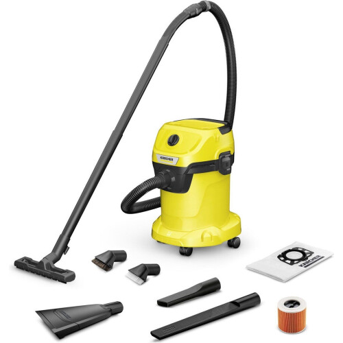 Kärcher WD 3 V-17/6/20 CAR - Trommelstofzuiger - 17L 1000W - Geel Zwart