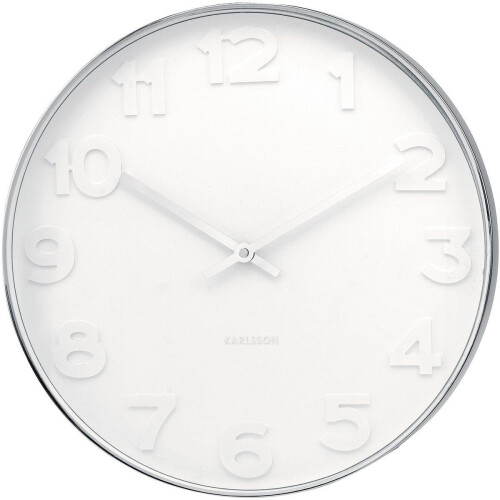 Karlsson MR WHITE - Wandklok - Rond -Ø37.5 cm - Wit Tweedehands