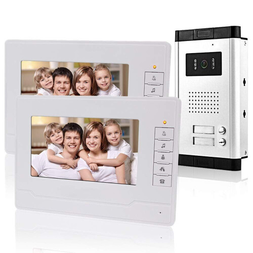 KDL - Video deurbel systeem - 7 inch monitor met IR-nachtzicht en tweerichtingsaudio (2 stuks)