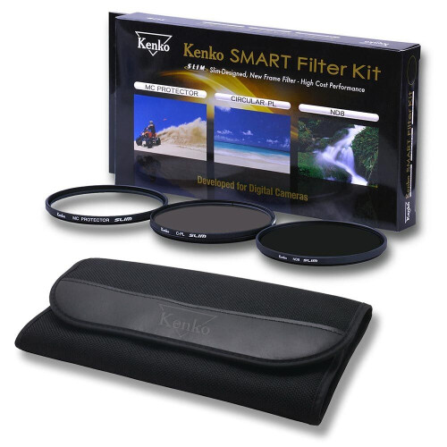 Kenko Smart Filter Kit 62 mm - Set van 3 filters - Protectiefilter Circulair polarisatiefilter ND8 grijsfilter Tweedehands