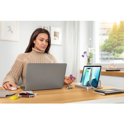 Kensington StudioCaddy™ - Oplader - Qi Wireless Charging - Zilver Tweedehands