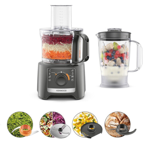 Kenwood MultiPro Compact - FDP31.170GY - Foodprocessor 800W - Grijs