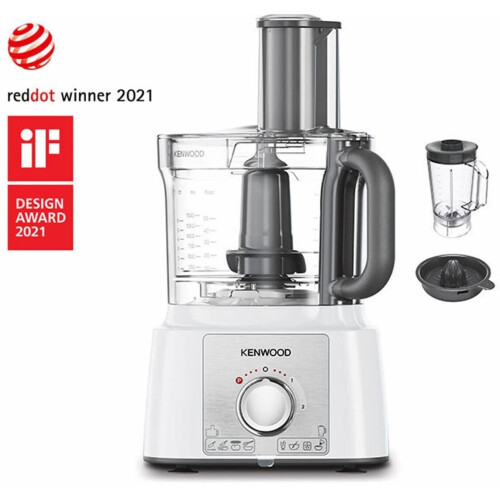 Kenwood MultiPro Express FDP65.450WH - Foodprocessor - 1000W 3L - Aluminium RVS Wit