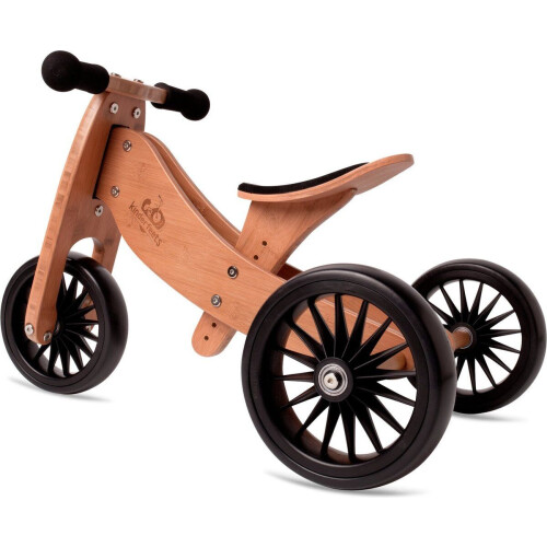 Kinderfeets Tiny Tot Plus - 2-in-1 houten loopfiets&driewieler - verstelbare zithoogte 25-34 cm - Bamboe